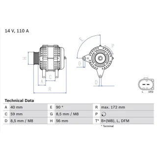 Bosch Lichtmaschine 110A Audi Seat Skoda VW 0986045330
