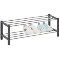 IDIMEX Schuhregal DUBLIN, Schuhständer mit 2 Ablagen, 90cm breit Schuhaufbewahrung Metall grau
