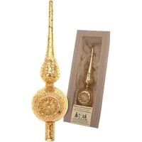 Krebs Glas Lauscha Christbaumspitze Antike Mercury Glas Reflexspitze (1-tlg), Christbaumspitze aus Glas, mundgeblasen, handgefertigt