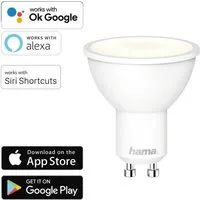 Hama LED-Leuchtmittel WLAN LED-Lampe GU10 5,5W 40W Birne Dimmbar, GU10, 1 St., Weiß, WiFi Verbindung, 5,5W 40W, Smart Home Sprachsteuerung