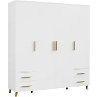 rauch Drehtürenschrank Kleiderschrank Schrank Garderobe SHINJO Breiten 93/140/187 cm (in 3 verschiedenen Ausstattungen BASIC/CLASSIC/PREMIUM) Griffe und Füße aus Massivholz mit 2 Schubladen MADE IN GERMANY