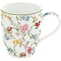EasyLife Tasse Garden Dreams, Porzellan, Spülmaschinengeeignet, Mehrfarbig, Blumenranken, H: 10cm