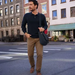 Stretch-Jeans mit Flanellfutter und Komfortbund für Herren, Herren, size: regular, Beige, Baumwoll-Mischung, by Lands' End
