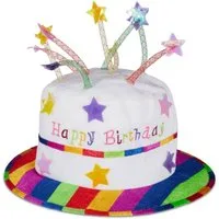 relaxdays Aufblasbares Partyzubehör Happy Birthday Hut Torte