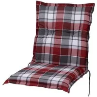Sun Garden Sesselauflage Niederlehner Prato 10610-350 rot-grau-weiß kariert 100x50x6,5 cm SG
