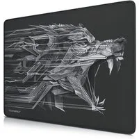 Titanwolf Gaming Mauspad XL Speed Mousepad 440 x 350 x 3 mm, Tischunterlage, strapazierfähig (1-St), rutschfest, abwaschbar, Geschwindigkeit & Präzision, Wolfsmotiv
