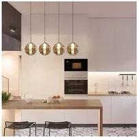 ZMH Pendelleuchte Esstisch 3/4/6/10/15-flammig,G9 Hängeleuchte,  3000 K, LED wechselbar, Warmweiß, 150 cm höhenverstellbar, inkl. Leuchtmittel