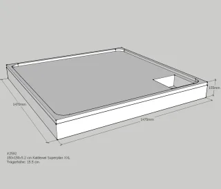 Neuesbad Wannenträger für Kaldewei Superplan XXL 150x150x5,2 SD21827