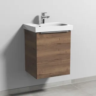 Sanipa 3way Waschtischunterbau zu Geberit Acanto Waschtisch mit 1 Tür, Eiche-Tabak UM41450