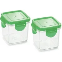 Genius Auffangbehälter Nicer Dicer Quick, Kunststoff, (Set, 4-tlg., (2 Dosen, 2 Deckel), verschließen und luftdicht aufbewahren