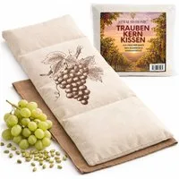 Strauss Home Wärmekissen Premium Traubenkernkissen 20x50cm – Bezug abnehmbar & waschbar, (1-tlg), Gegen Nackenverspannungen und Koliken mit Traubenkernen
