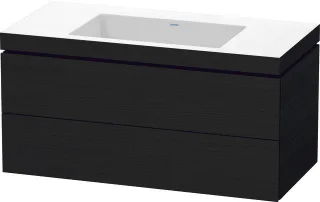 Duravit L-Cube c-bonded Set wandhängend Eiche Schwarz Matt 1000x480x500 mm - LC6928N1616 LC6928N1616