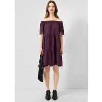 QS Minikleid Kleid Viskosemix-Kleid mit Carmenausschnitt
