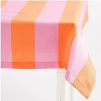 SCHÖNER LEBEN. Tischdecke Tischdecke Streifen orange pink in versch. Größen von SCHÖNER LEBEN., handmade