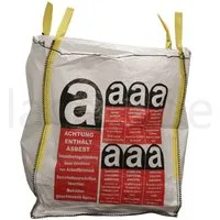 Lacers Big Bag Lacers Big Bags Asbest 90x90x110cm mit 4 Schlaufen bis 1000 Kilogramm, Warndruck Asbest, Staubdicht, Beschichtet, SF 5:1