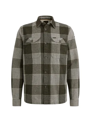PME Legend - Structure Block Check Overshirt 2 olive night - Gr. - XXXL