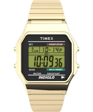 Timex Main Street Classic Digital Gold Herren Armbanduhr T78677