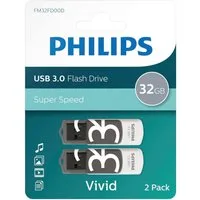 Philips USB Stick 32GB Speicherstick Vivid Edition grau USB 3.0 2er Pack USB-Stick
