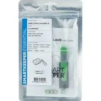 ESSENTIAL USB-C Port Lock (CL04) + Lock Key Mini (U04), Einsteckschloss Farbcode Grün, 4 Stück + 1 Schlüssel