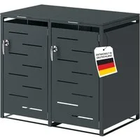 STEELSØN Mülltonnenbox Diorus 240L, abschließbar (Anthrazit, verfügbar mit 1, 2, 3, 4, oder 5 Türen), aus verzinktem Stahl