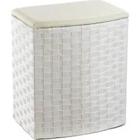 Kobolo Wäschesortierer Wäschebehälter Wäschesammler - Nylon - beige weiß (Stück, mit Deckel), 45x33x53 cm
