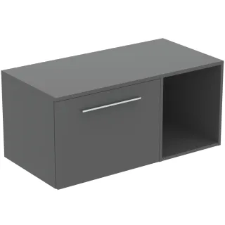 Ideal Standard Möbel-Set 100cm i.life B 1 Auszug 1 off.Fach Gr.Chrom Quarzgrau matt, T5755NG T5755NG