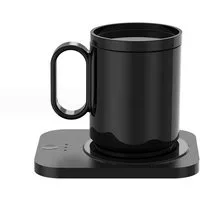 KINSI Getränkeuntersetzer Thermische Untersetzer, elektrisch beheizte Getränke, Kaffeewärmer, L x B x H: 15 x 11,5 x 1 cm, explosionsgeschütztes Glas