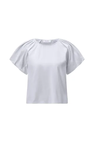 Rich & Royal - T-Shirt with Balloon Sleeves white - Gr. - XL
