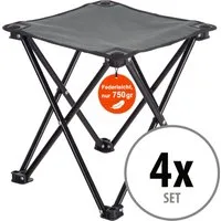 Stagecaptain Klappstuhl TP-334 Klapphocker faltbar für Camping - stabil bis 110 kg (4 St), nur 750 g, inklusive Tragetasche
