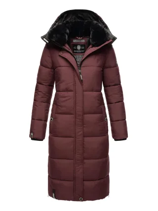 Marikoo Damen Winterjacke – Lange Steppjacke mit abnehmbarer Kapuze
