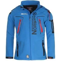 Geographical Norway Softshelljacke Herren Softshell Wander Sport Übergangsjacke Trekking Jacke in Unifarbe, mit abnehmbarer Kapuze, mit Stehkragen