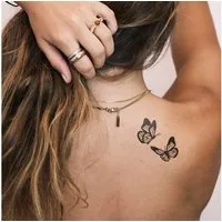 Inkster Schmuck-Tattoo Tanzende Schmetterlinge, wasserfestes temporäres Tattoo, 2 Wochen Halt