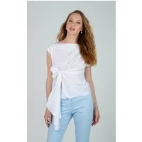 Passioni Shirtbluse mit seitlich gebundener Schleife vorne