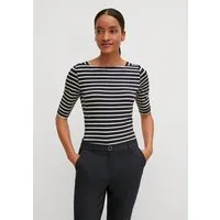 comma T-Shirt Basic gestreift, mit Karreeausschnitt