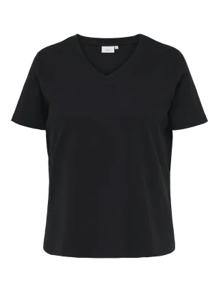 ONLY CARMAKOMA - CARJEN S/S V-NECK JEANS TEE JRS Black - Gr. - 48