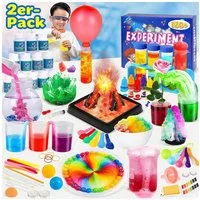 POPOLIC Experimentierkasten 120+ Experimente für Kinder, Lernspielzeug für Kinder, Kreativset, (2-tlg., Spielzeug ab 6 7 8 9 10 11 12 Jahre Jungen MäDchen, Kindergeschenke), Experimentierkasten Chemiebaukasten Kristalle ZüChten