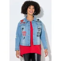 Angel of Style Sommerjacke Jeansjacke Oversize Fit Prints Stretchdenim