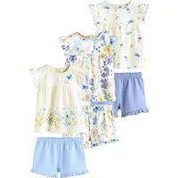 Next Top & Shorts Baby-T-Shirt und Shorts mit Rüschen im 6-er Set (6-tlg)