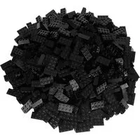 LEGO® LEGO® 2x4 Steine Bausteine Schwarz - 3001 NEU! Menge 100x Spielbausteine, (Bausteine, 100 St., Kreativ-Set), Made in Europe