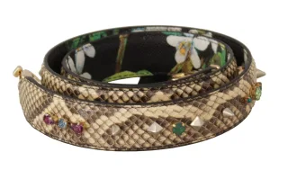 Dolce & Gabbana Elegante Beiger Pythonleder Schulterriemen für Damen