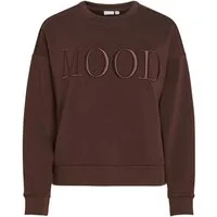 Vila Sweater VIREFLECT MOOD EMB L/S SWEAT TOP/R/3 Materialmix, loose fit