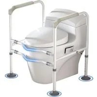 FIVMEN WC-Aufstehhilfe Toilettensitzerhöhung mit Armlehnen, Robust WC Aufstehhilfe Ohne Bohren