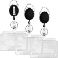FELIXLEO Schlüsselanhänger 3er Schlüsselband Ausziehbar mit Kartenhalter ID Badge Holder (3-tlg)