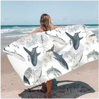 wohnTRAUM24 Strandtuch Strandtuch Mikrofaser Saunatuch Handtuch Groß 160x80cm, sandfreie, schnell trocknende leichte Stranddecke