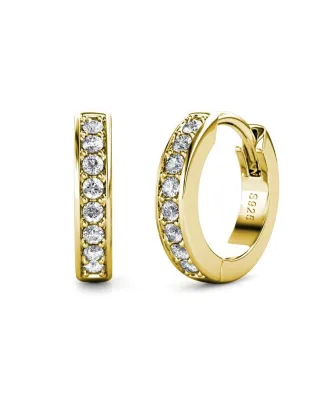 Kreisring-Ohrringe - Gold und Kristall