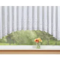 Stickereien Plauen Gardine Alena (1 St), Kräuselband, transparent, veredelt mit echter Plauener Spitze Stickerei
