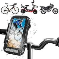 Mutig Handy-Halterung wasserdichte Motorrad Telefon Halterung Fahrrad Telefonhalterung, (bis 6.8 Zoll, 360° Drehbarer Handyhalter Universal-Lenkerinstallation, empfindlicher Touchscreen, Universal Fahrrad Handyhalterung, Für 4.7-6.8 Zoll, Smartphone,