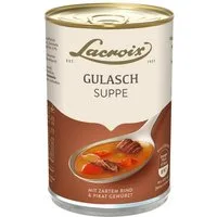 Lacroix Fertiggericht, Lacroix Gulasch Suppe zartes Rindfleisch pikant gewürzt 400ml