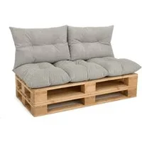 Amilian Palettenkissen Palettenauflagen Set 3-tlg., 120x80 cm + 2x 40x60 cm, für Palettenmöbel, Balkon, Terrasse und Wohnbereich