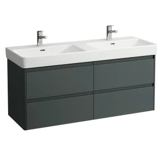 LAUFEN Waschtischunterschrank BASE 2.0 446x1269x515 4 Schubl m. Griffmulde f.WT H814968 verkehrsgrau H4113341082661